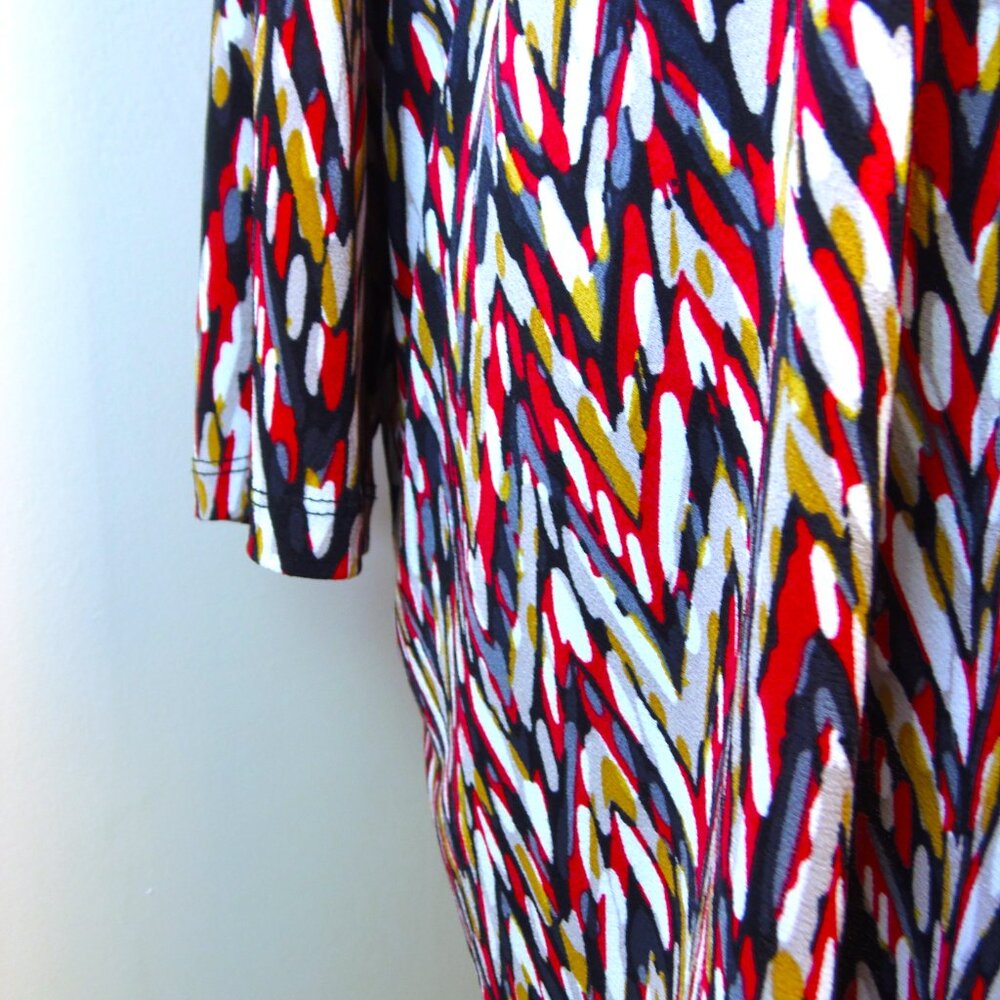 Susan Graver‎ Plus Sz 3XL Abstract Long Sleeve Mock Neck Pullover Blouse - Picture 6 of 8